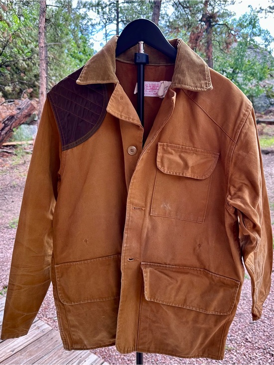 Saftbak Other - Canvas Field Jacket in Tan with Dark Brown Shoulder Patch